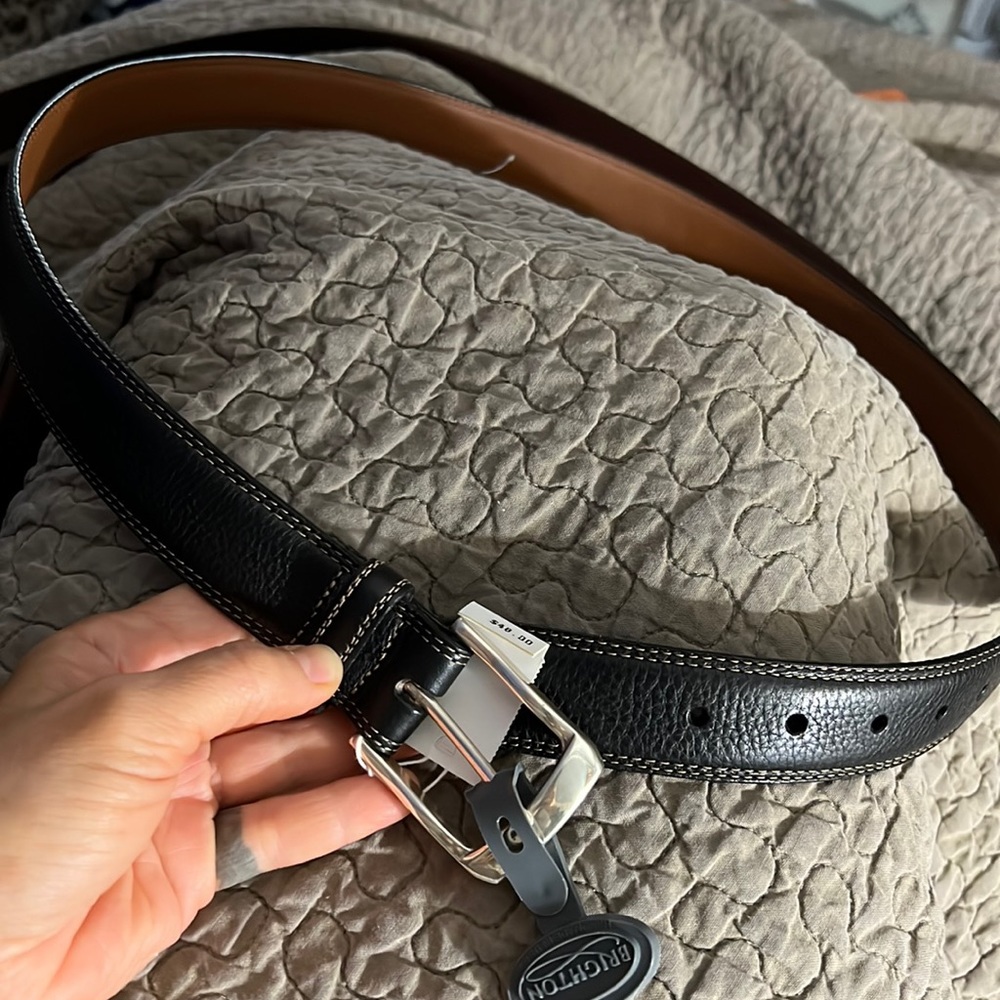 NWT Brighton Ventura black leather belt size 44